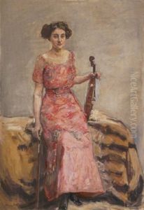 Portrat Einer Jungen Dame Mit Violine by Max Slevogt