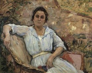 Sitzende Junge Frau Im Garten- Ilse Joseph by Max Slevogt