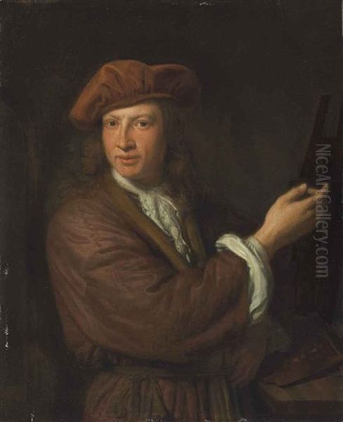 Self-portrait Of The Artist At His Easel - view 1