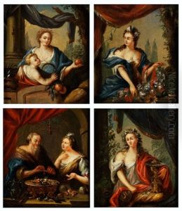 Die Vier Jahreszeiten (4 Works) by Pieter Cornelisz van Slingeland