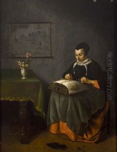 A Girl Embroidering