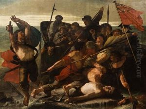 Fighting On The Sea by Ernst Slingeneyer