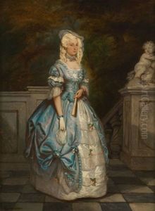 La Jeune Fille A L'eventail by Ernst Slingeneyer