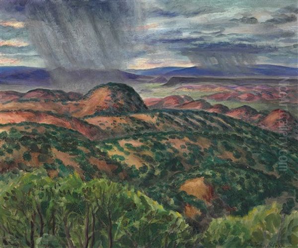 Sun Cloud Shower, Bishop's Lodge - view 1