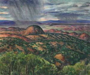 Sun Cloud Shower, Bishop's Lodge by John Sloan