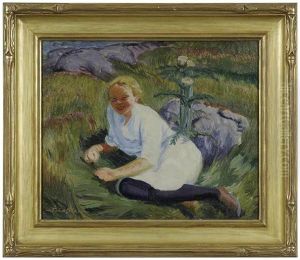 Child And Thistle In The Sun
