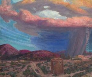 East At Sunset, Camino Monte Sol by John Sloan