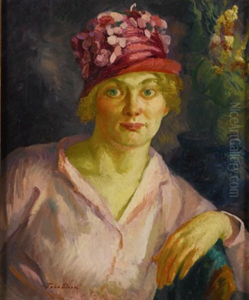 Blonde, Rose Hat - view 1