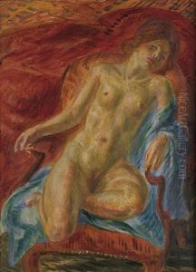 Female Nude On A Chair by John Sloan