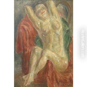 Seated Nude, Arms Raised by John Sloan