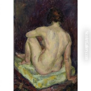 Model Seated On A Pale Green Pillow