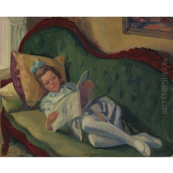 Young Girl Reading, Gloucester - view 1