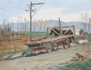 A Rural Landscape With Wagon, Horse And Dog (coytesville, Nj?) by John Sloan
