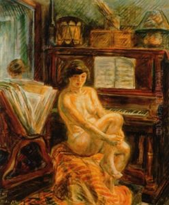 Nude At Piano by John Sloan