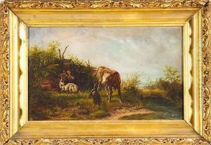 Cows And Goats by Anton Braith