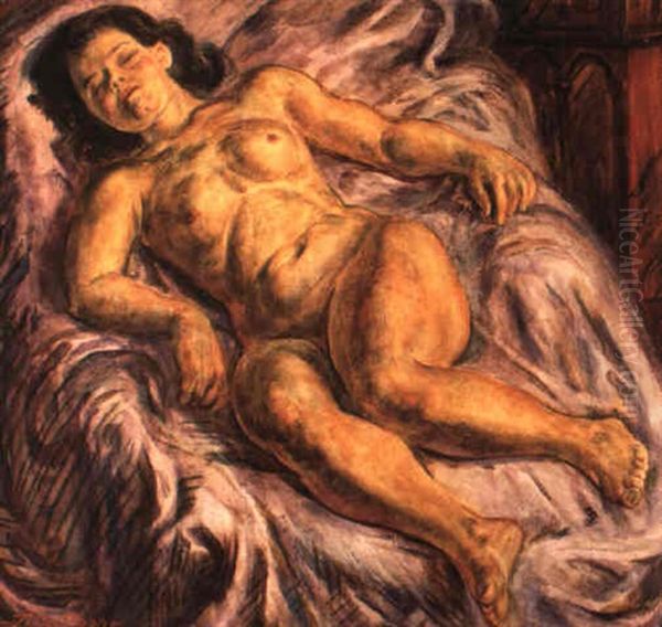 Sleeping Nude On Lavender - view 1