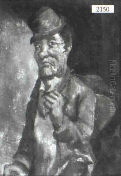 No Title Given (transient With Pipe In Mouth And Bag Over   Shoulder) - view 1