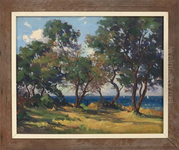 Coastal Landscape Viewed Through Trees - view 1