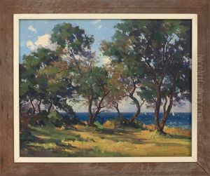 Coastal Landscape Viewed Through Trees by Marian Parkhurst Sloane