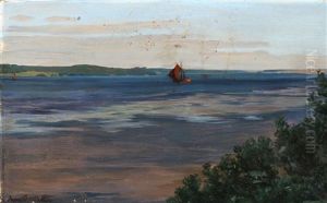 Fiord Scenery With A Sailboat Fiord Scenery With A Sailboat