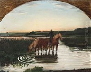 At A Stream Near Kjellerup, Denmark by Agnes Slott-Mrller