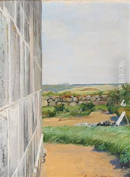 Scene From A Danish Cemetery With A View Towards The Fields - view 1