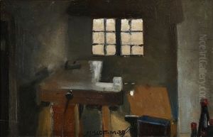 Interior From A Workshop by Harald Slott-Moller