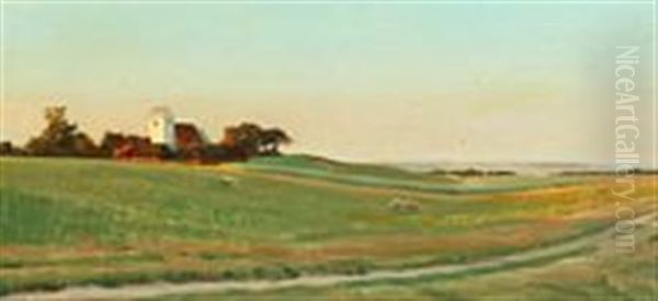 Danish Summerlandscape With A Village Church - view 1