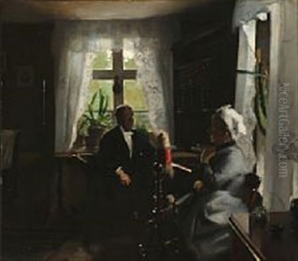 An Elderly Couple In Their Living Room - view 1