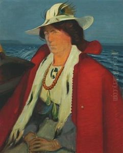 Portrait Of The Artist's Wife Agnes by Harald Slott-Moller