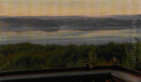 To Stillitser Pa Terrassen (fra De Nuvaerende Hotel Munkebjerg I Vejle) - view 1