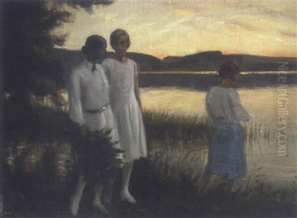 Maidens By The Lake At Dusk - view 1