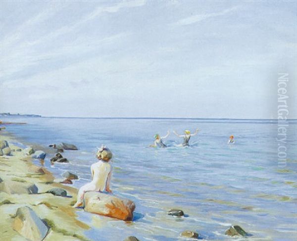 Badende Piger Ved Stranden - view 1