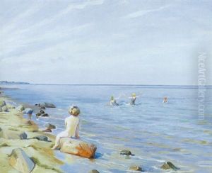 Badende Piger Ved Stranden Badende Piger Ved Stranden