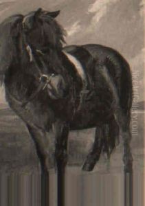 Studie Af En Staende Markebrun Hest by Harald Slott-Moller