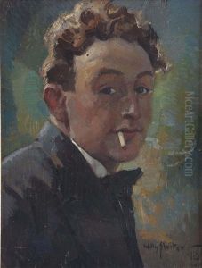 Portrait Of The Artist Piet Van Der Hem (1885-1961) With Sigaret, Volendam