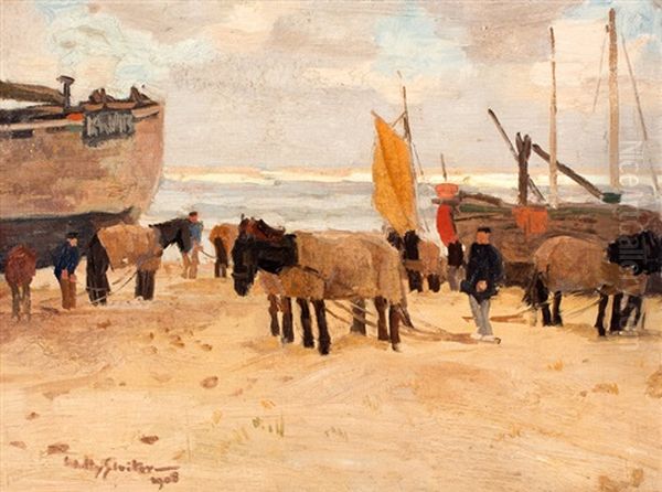 Bomschuiten Op Het Katwijkse Strand - view 1
