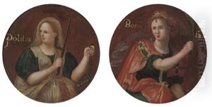 An Allegory Of Justice (+ An Allegory Of Victory; Pair) by Jacob van der Sluis