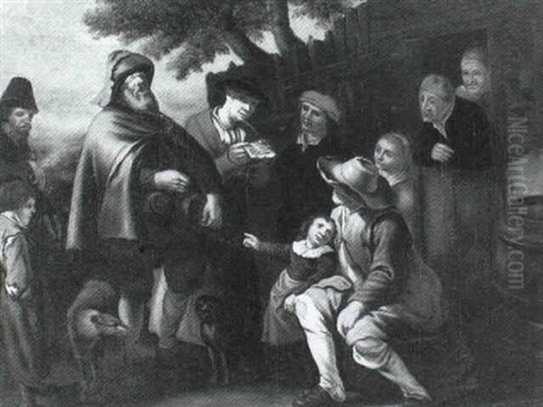 Joueur De Vielle Devant Une Chaumiere - view 1