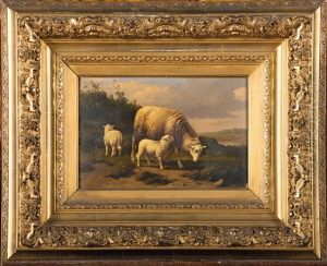 Moutons Au Pre by Theo van Sluys