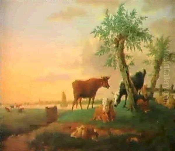 Flublandschaft Mit Hirten Und Herde - view 1