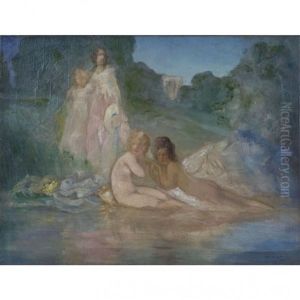 Jeunes Femmes Au Bord De L'eau by Pavel Dmitrievic Smarov