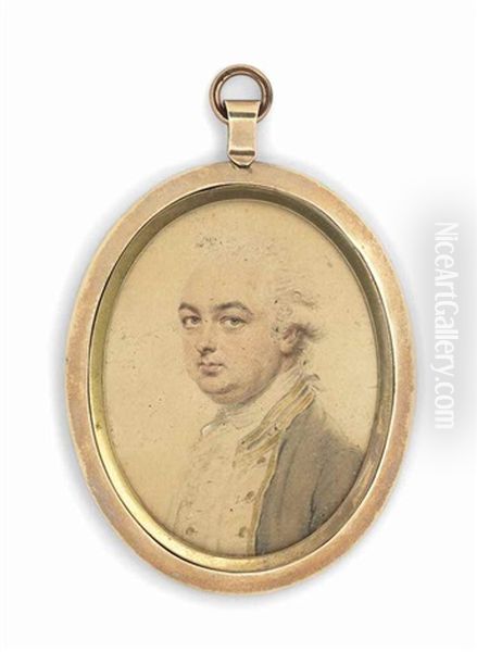 Mr Read, In Blue Naval Coat With Gold-trimmed Lapels And Brass Buttons, Powdered Wig Worn En Queue - view 1