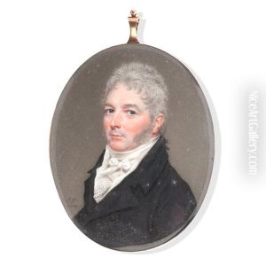 A Portrait Miniature Of A Gentleman, Wearing Black Coat, White Waistcoat, Stock And Cravat