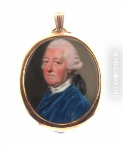 Portrait Miniature Of Edward Stanley, Head And Shoulders, Wearing A Blue Coat by John Ii Smart