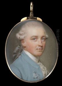 Portrait Miniature Of James Whatman, Head And Shoulders, Wearing A Sky Blue Coat