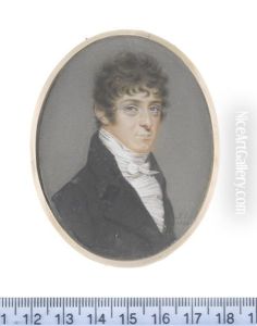 A Gentleman, Wearing Black Coat, White Frilled Chemise And Tied Stock