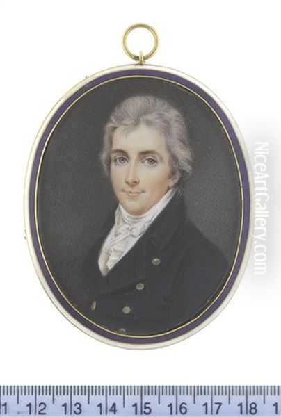 The Hon. Peniston Lamb (1770-1805), Wearing Blue Coat, White Waistcoat, Frilled Chemise, Stock And Tied Cravat, His Hair Lightly Powdered - view 1