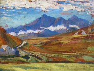 Mountainous Landscape With Swelling In The Foreground by Edgar Rowley Smart