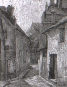 Street In Moret-sur-liong, France by Edgar Rowley Smart